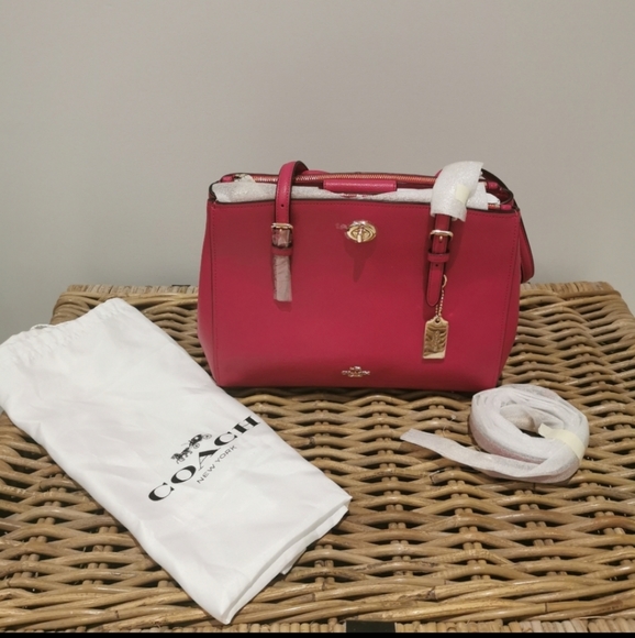 NWT  coach turnlock carry all crossgrain leather - Picture 2 of 13